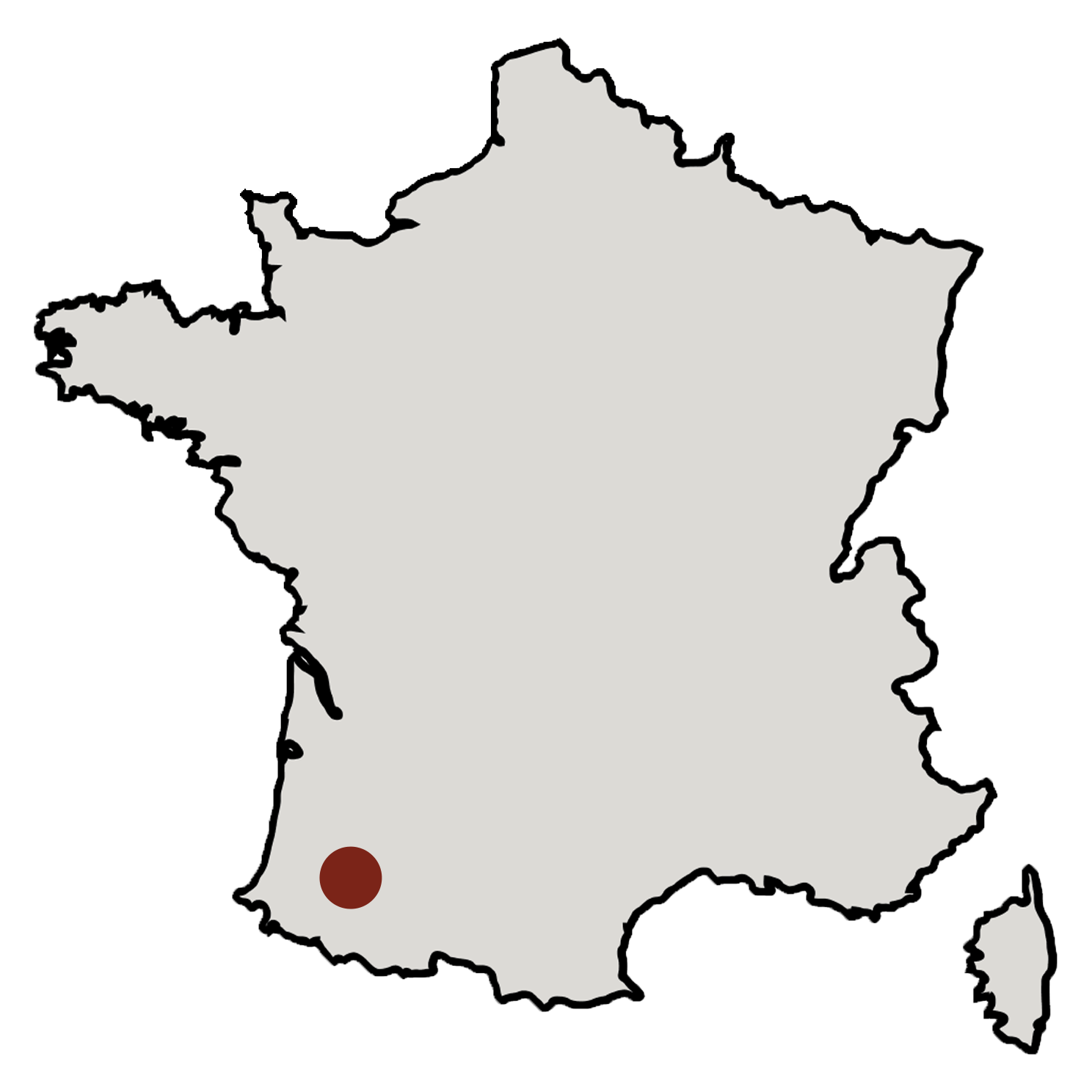 Kaart Côtes de Gascogne