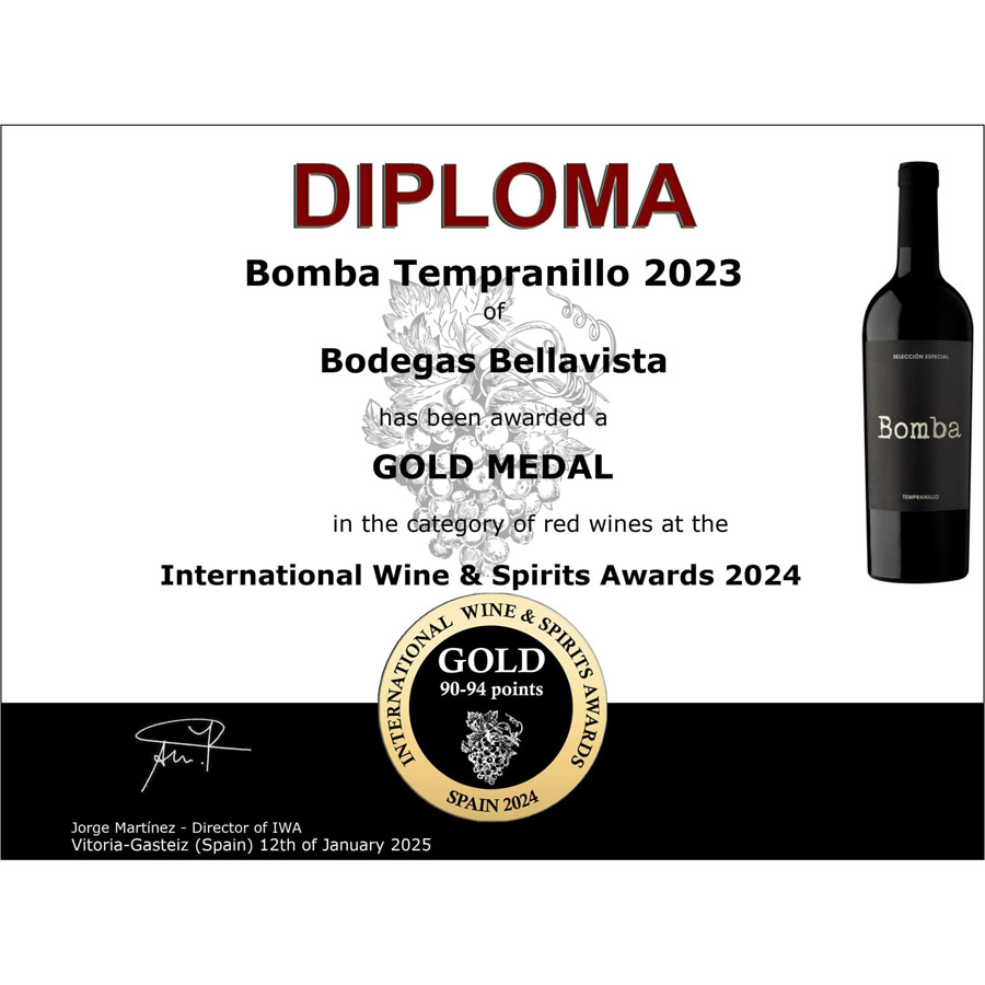 Bomba Temranillo Seleccion Especial IWSA Award
